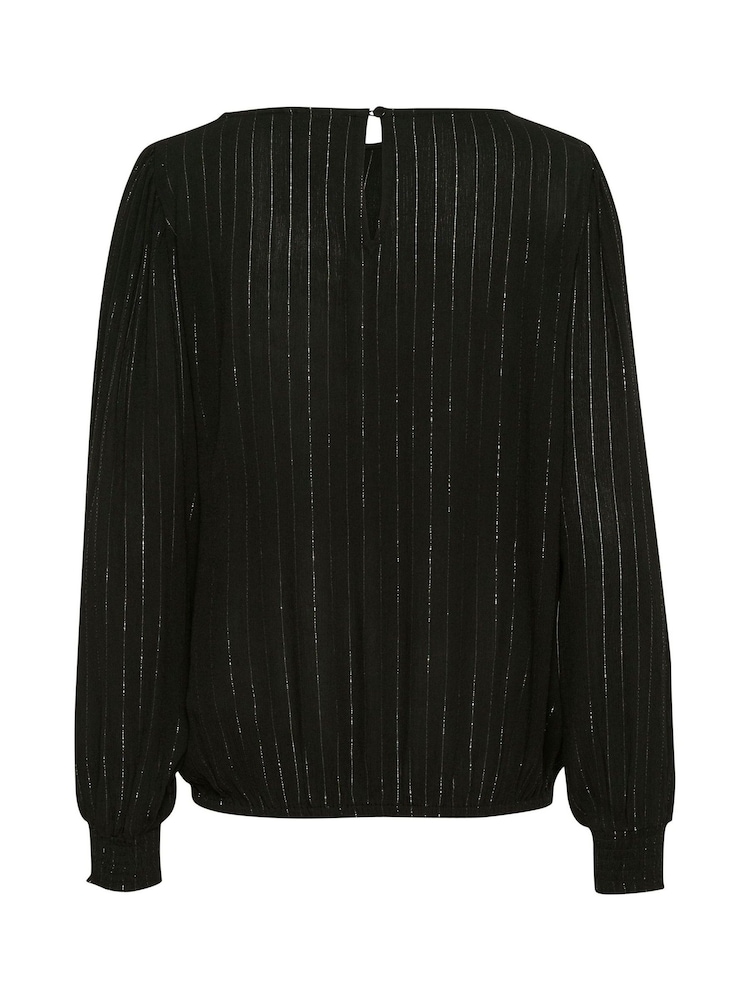 Kaffe Kaliv Round Neck Glitter Stripes Blouse - Image 6 of 6