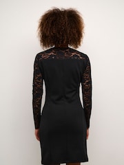 Kaffe Kalara Lace Long Sleeves Cocktail Black Dress - Image 2 of 6