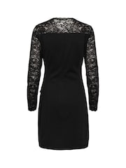 Kaffe Kalara Lace Long Sleeves Cocktail Black Dress - Image 6 of 6