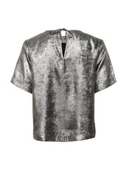 Kaffe Grey Kalorina Metallic Short Sleeve Blouse - Image 6 of 6