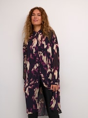 Kaffe Kaaska Sheer Long Sleeve Shirt Dress - Image 1 of 6