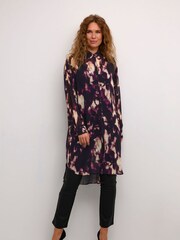 Kaffe Kaaska Sheer Long Sleeve Shirt Dress - Image 2 of 6