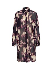 Kaffe Kaaska Sheer Long Sleeve Shirt Dress - Image 5 of 6