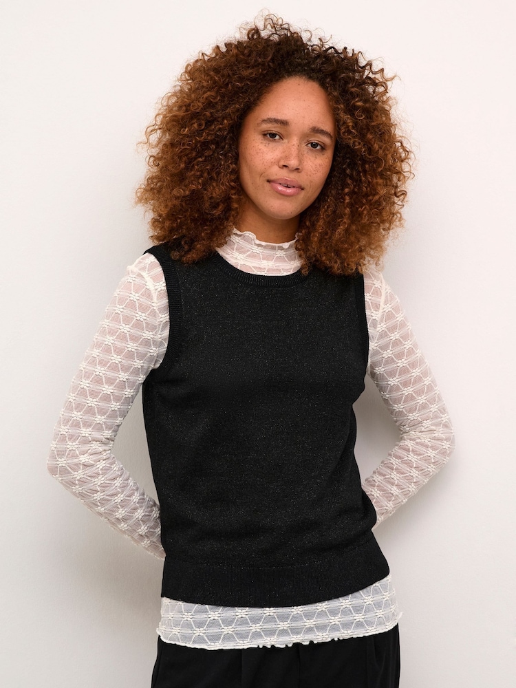 Kaffe Black KAregina Knit Slipover Jumper - Image 1 of 6 Kaffe Black KAregina Knit Slipover Jumper - Image 1 of 6