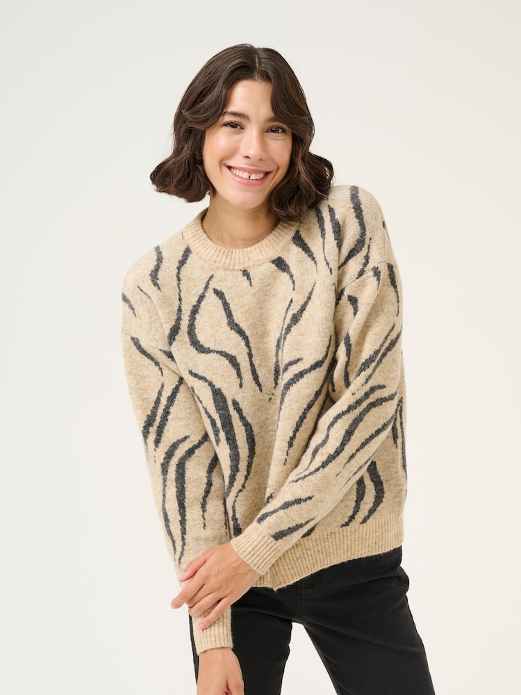 Kaffe Kabillie Round Neck Printed Pullover Jumper - Image 1 of 5 Kaffe Kabillie Round Neck Printed Pullover Jumper - Image 1 of 5