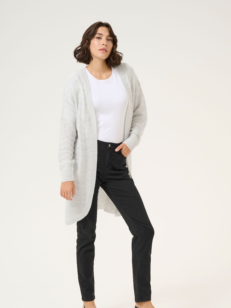 Kaffe Kaemria Long Cardigan With Open Front - Image 2 of 5