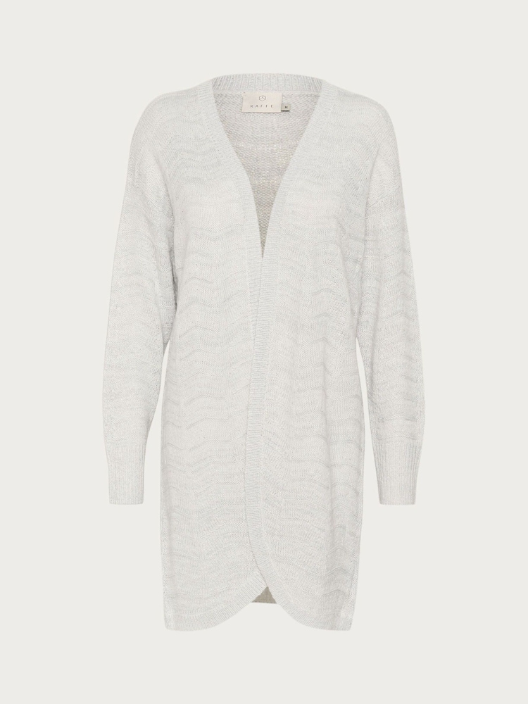 Kaffe Kaemria Long Cardigan With Open Front - Image 4 of 5