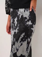 Kaffe Kaasky Satin Elastic Waist Black Skirt - Image 4 of 6