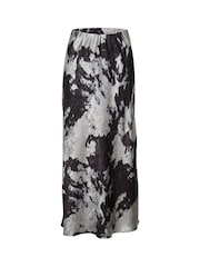 Kaffe Kaasky Satin Elastic Waist Black Skirt - Image 5 of 6