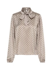 Kaffe Grey Kadonna Bow Neck Casual Fit Blouse - Image 5 of 6