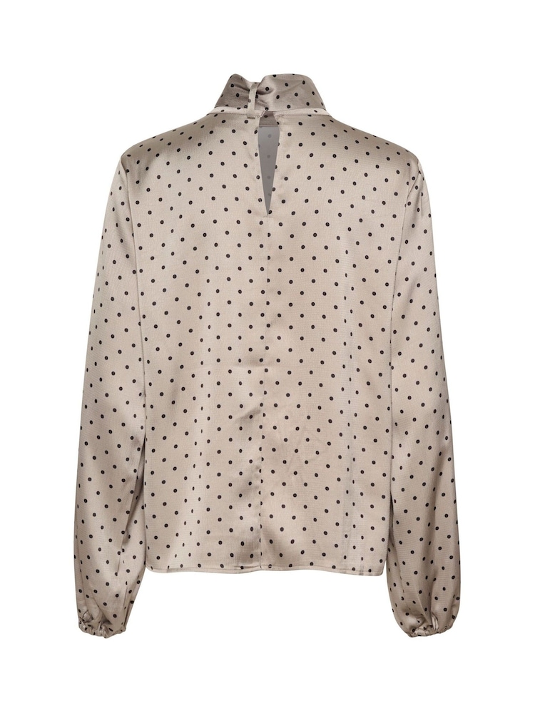 Kaffe Grey Kadonna Bow Neck Casual Fit Blouse - Image 6 of 6