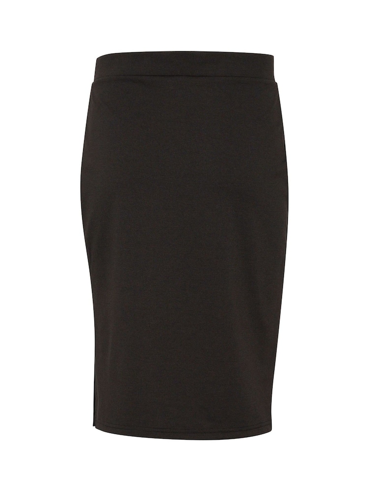 Kaffe Kajenny Pencil Silhouette Jersey Black Skirt - Image 6 of 6