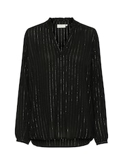 Kaffe Kaliv V-Notch Neck Pin Stripe Blouse - Image 4 of 5