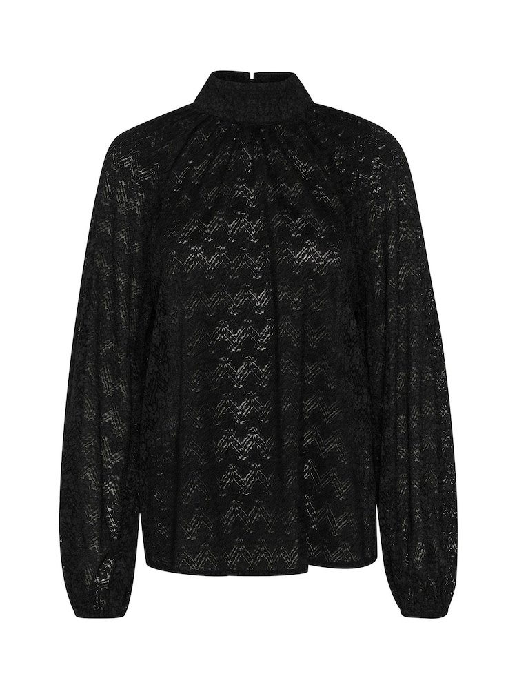 Kaffe Kasmilla Sequins V-Neck Black Blouse - Image 1 of 2