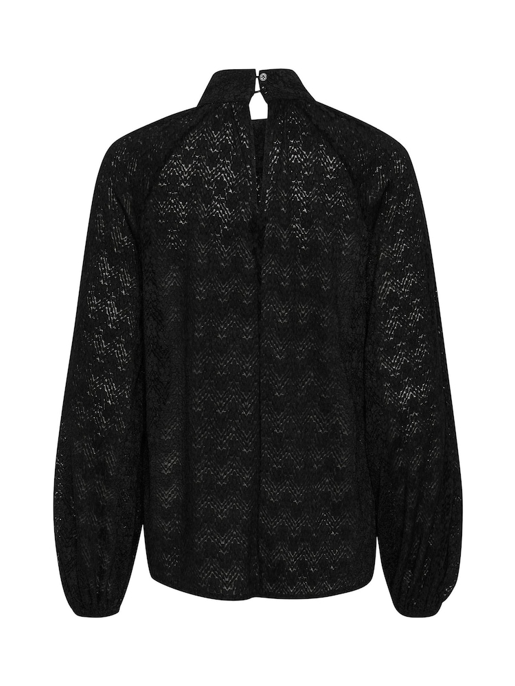Kaffe Kasmilla Sequins V-Neck Black Blouse - Image 2 of 2