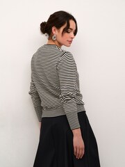 Kaffe Kanala Round Neck Tight Knit Pullover Jumper - Image 2 of 6