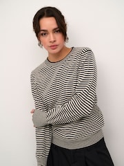 Kaffe Kanala Round Neck Tight Knit Pullover Jumper - Image 4 of 6