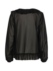Kaffe Kaninna V-Neck Ruffles Chiffon Black Blouse - Image 6 of 6