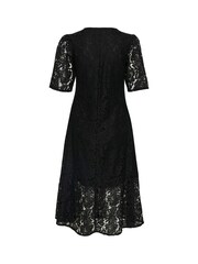 Kaffe Kanomi Lace V-Neck Midi Black Dress - Image 5 of 5