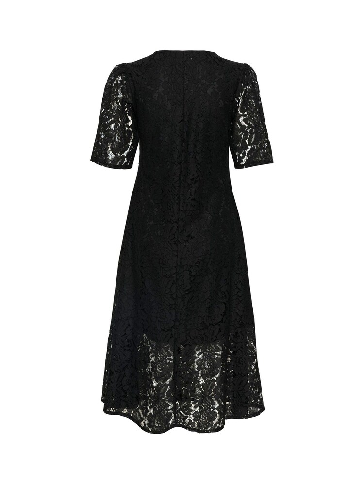 Kaffe Kanomi Lace V-Neck Midi Black Dress - Image 5 of 5