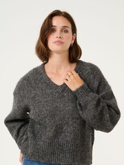 Kaffe Katrina V-Neck Casual Fit Pullover Jumper - Image 1 of 3