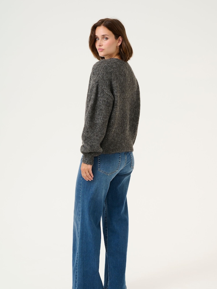 Kaffe Katrina V-Neck Casual Fit Pullover Jumper - Image 3 of 3