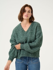 Kaffe Katrina V-Neck Casual Fit Pullover Jumper - Image 1 of 3
