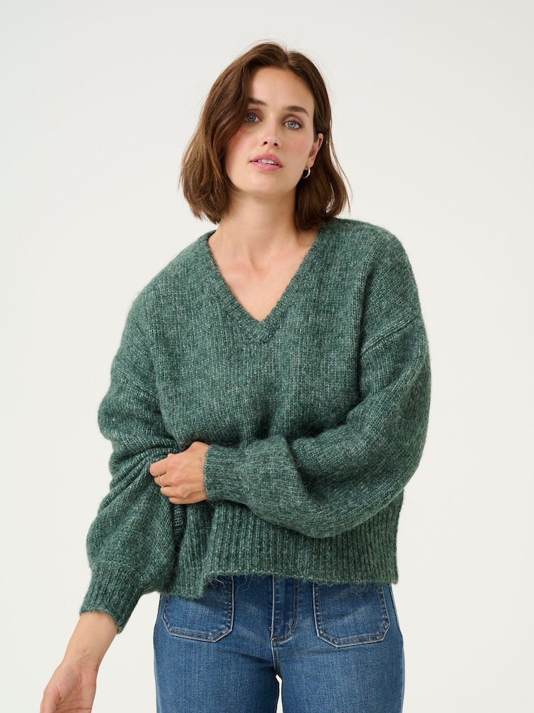Kaffe Katrina V-Neck Casual Fit Pullover Jumper - Image 1 of 3