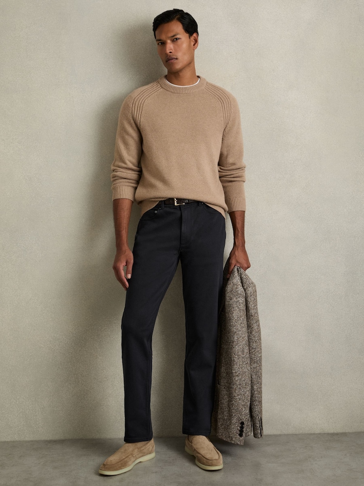 Reiss Navy Picton Cotton-Stretch Slim-Fit Jeans - Image 1 of 6