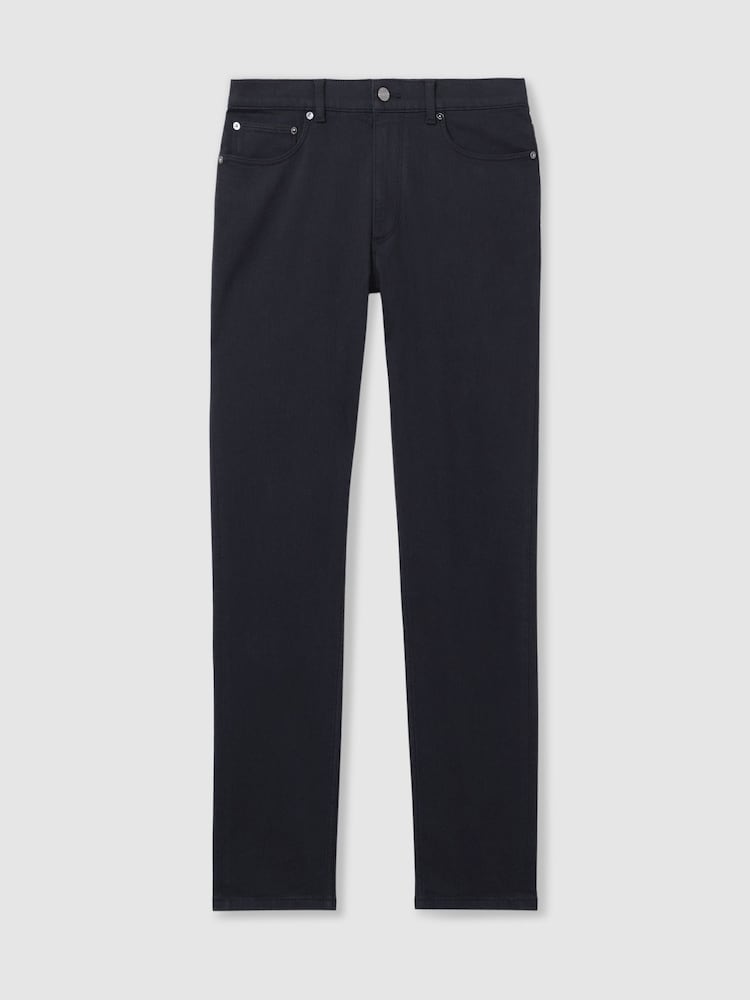 Reiss Navy Picton Cotton-Stretch Slim-Fit Jeans - Image 2 of 6