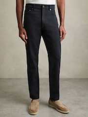 Reiss Navy Picton Cotton-Stretch Slim-Fit Jeans - Image 3 of 6
