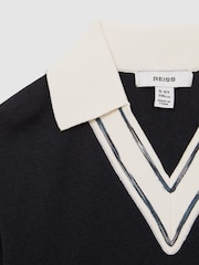 Reiss Navy Neena 13-14 yrs Wool Collared Cricket Jumper - Image 4 of 4