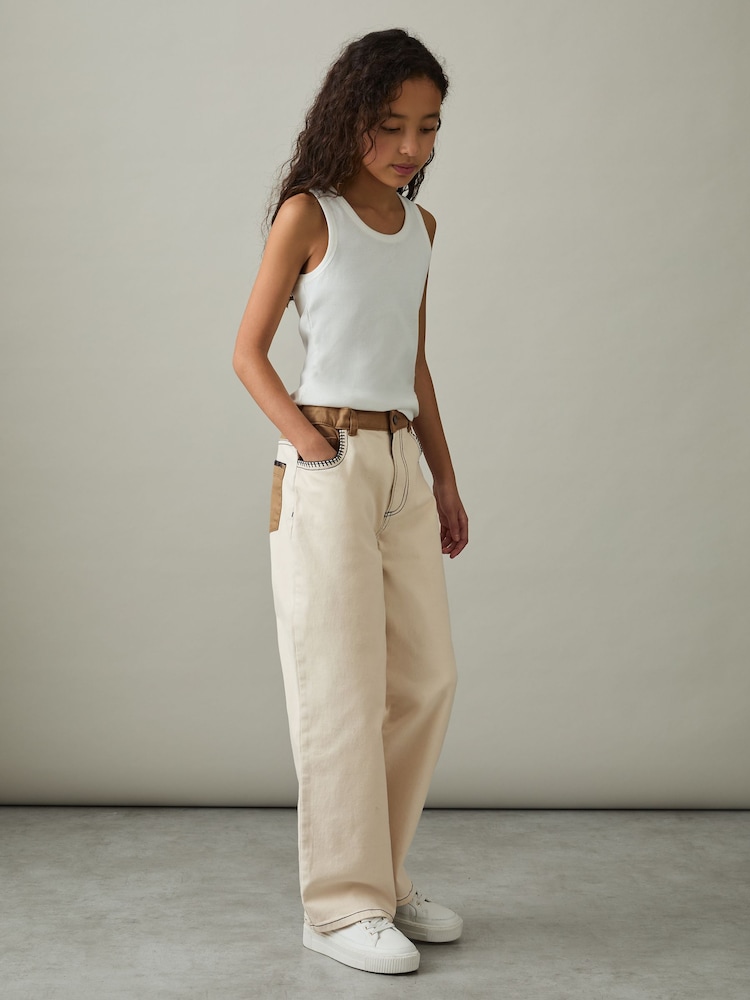 Reiss Marianne Colour-Block Straight-Leg Jeans - Imagen 1 de 4