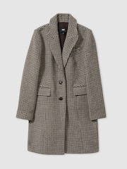 Paige Single Breasted Houndstooth Check Coat - Image 2 of 6