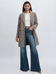 Paige Single Breasted Houndstooth Check Coat - Image 3 of 6