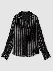 Paige Sheer Floral-Stripe Blouse - Image 2 of 6