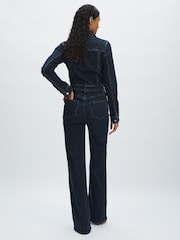 Paige Peregrine Blue Stretch-Cotton Denim Jumpsuit - Image 5 of 6