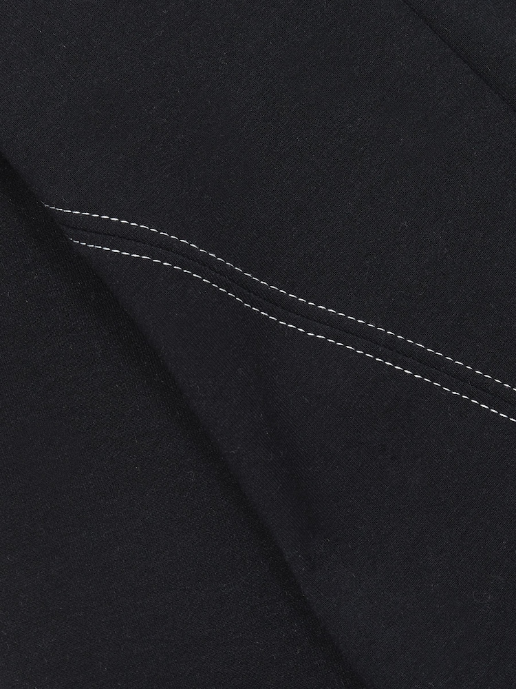 Reiss Navy Kelly 4-9 yrs Jersey Contrast-Stitch Flared Dress - Image 4 of 4