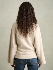 Reiss Neutral Cora Cotton-Blend High-Neck Top - Image 5 of 6