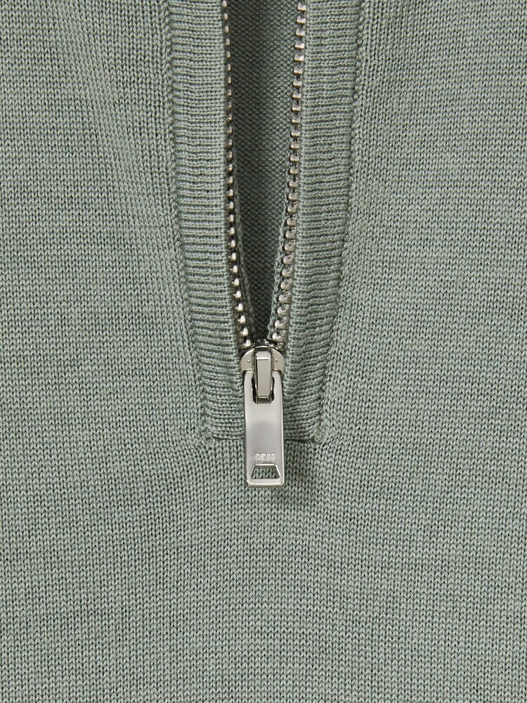 Reiss Herb Green Blackhall 13-14 yrs Merino Wool Half-Zip Funnel Neck Jumper - Image 4 of 4