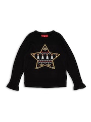 Threadgirls Black Crew Neck Christmas Jumper - Image 3 of 5