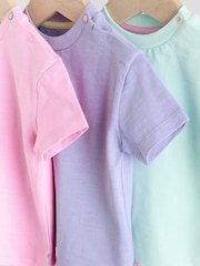 Blue/ Green/ Purple Pastels Baby Jersey Short Sleeve Tops 3 Pack - Image 7 of 11