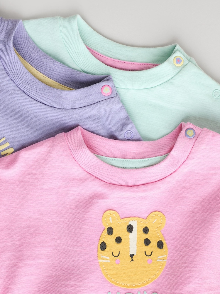 Blue/ Green/ Purple Pastels Baby Jersey Short Sleeve Tops 3 Pack - Image 8 of 8 Blue/ Green/ Purple Pastels Baby Jersey Short Sleeve Tops 3 Pack - Image 8 of 8