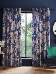 Sara Miller Smokey Birds Eyelet Curtains - Imagem 1 de 3