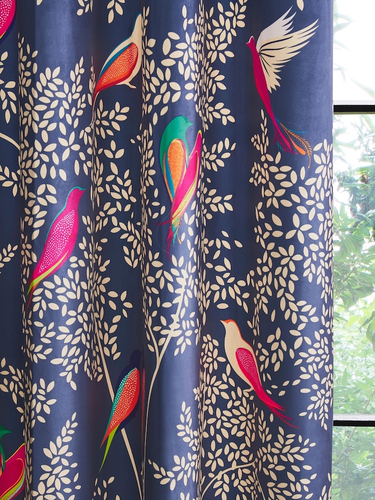 Sara Miller Smokey Birds Eyelet Curtains - Imagem 3 de 3