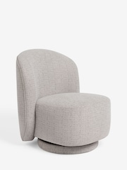 Contrast Chenille Light Natural Hattie Swivel Accent Chair - Image 3 of 9