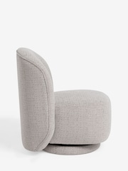 Contrast Chenille Light Natural Hattie Swivel Accent Chair - Image 7 of 9