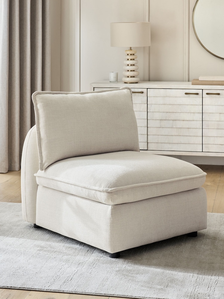 Brushed Weave Oyster Crosby Modular Centre Piece Sofa - Image 1 of 8