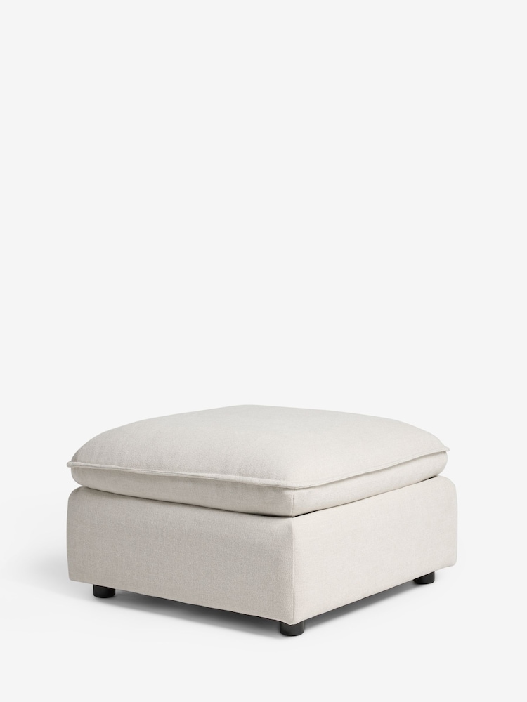 Brushed Weave Oyster Crosby Modular Footstool - Image 1 of 3