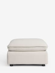 Brushed Weave Oyster Crosby Modular Footstool - Image 2 of 3